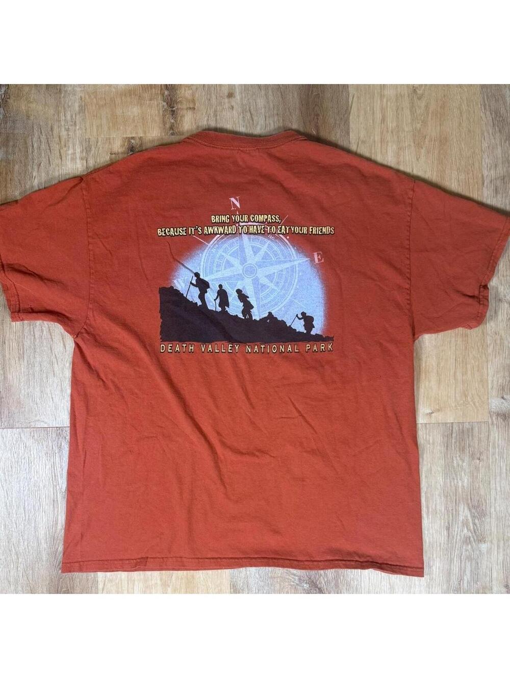 Y2K Death Valley National Park orange t-shirt on Gildan tag XL